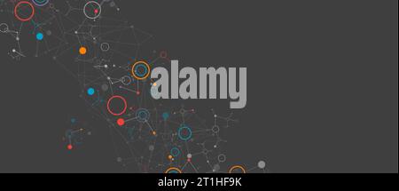 Geometrischer abstrakter Hintergrund mit verbundenen Linien und Punkten. Futuristischer digitaler Hintergrund für Wissenschaft und Technologie. Stock Vektor