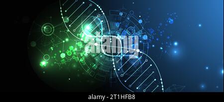 Wissenschaftliche Vorlage, Hintergrundbild oder Banner mit DNA-Molekülen. Stock Vektor
