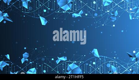 Wissenschaftliche Vorlage, Hintergrundbild oder Banner mit DNA-Molekülen. Vektorhintergrund. Stock Vektor