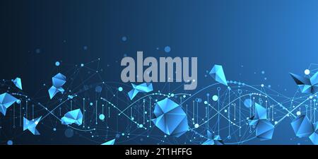 Wissenschaftliche Vorlage, Hintergrundbild oder Banner mit DNA-Molekülen. Vektorhintergrund. Stock Vektor