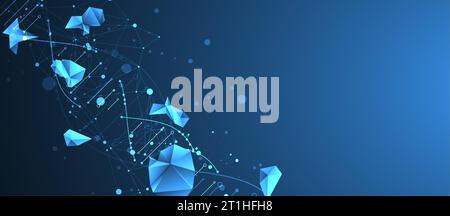 Wissenschaftliche Vorlage, Hintergrundbild oder Banner mit DNA-Molekülen. Vektorhintergrund. Stock Vektor