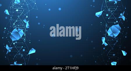 Wissenschaftliche Vorlage, Hintergrundbild oder Banner mit DNA-Molekülen. Vektorhintergrund. Stock Vektor