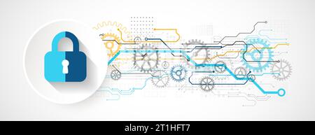 Schutzkonzept. Schutzmechanismus, Schutz des Systems. Stock Vektor