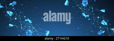 Wissenschaftliche Vorlage, Hintergrundbild oder Banner mit DNA-Molekülen. Vektorhintergrund. Stock Vektor