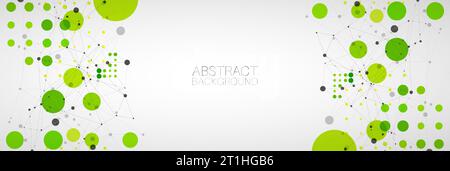 Moderner geometrischer Kreis abstrakter Hintergrund. Gestrichelte Texturvorlage. Geometrisches Muster im Halbtonstil mit Plexuseffekt. Stock Vektor