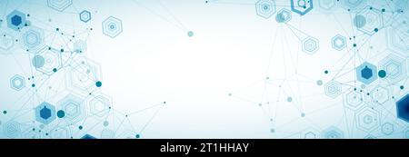 Abstrakter, blauer, futuristischer Hintergrund für Designarbeiten. Wissenschaft und Technologie. Stock Vektor