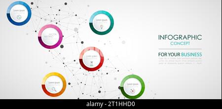 Vorlage für Vektor-Infografik. Geschäftskonzept mit Optionen. Stock Vektor