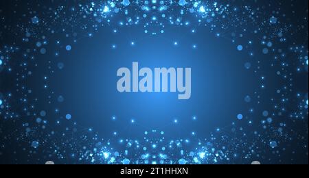 Abstrakter polygonaler Vektorwissenschaftlicher Hintergrund mit verbindenden Punkten und Linien. Stock Vektor