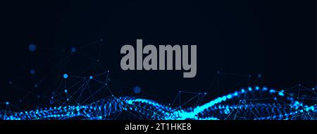 Abstrakter Vektorhintergrund. Partikeldynamik mit Plexus-Effekt. Stock Vektor