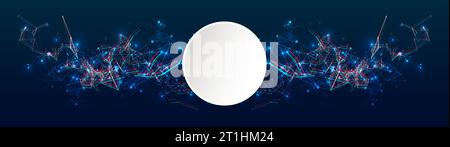 Abstrakter polygonaler Vektorwissenschaftlicher Hintergrund mit verbindenden Punkten und Linien. Stock Vektor