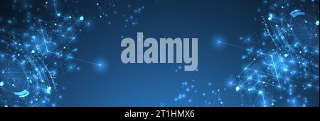 Abstrakter technologischer Hintergrund. High-Tech-Kommunikationskonzept futuristischer digitaler Innovationshintergrund. Vektorabbildung Stock Vektor