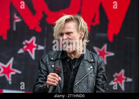 16. Juni 2023: Erik Grönwall von Skid Row tritt beim Hellfest Open Air Festival auf Stockfoto