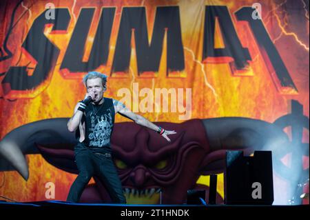 16. Juni 2023: Sum 41 tritt auf dem Hellfest Open Air Festival auf Stockfoto