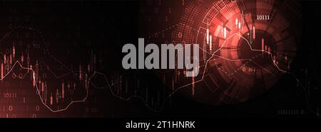 Finanzhandelskonzept. Börse und Börse. Kerzenständer Diagramm. Stock Vektor