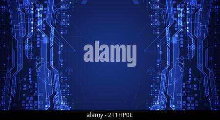 Vektorillustration, digitale High-Tech-Technologie und technischer Hintergrund Stock Vektor
