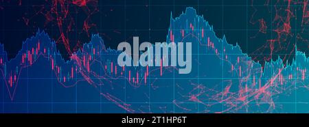 Finanzhandelskonzept. Börse und Börse. Kerzenständer Diagramm. Stock Vektor