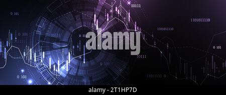 Finanzhandelskonzept. Börse und Börse. Kerzenständer Diagramm. Stock Vektor