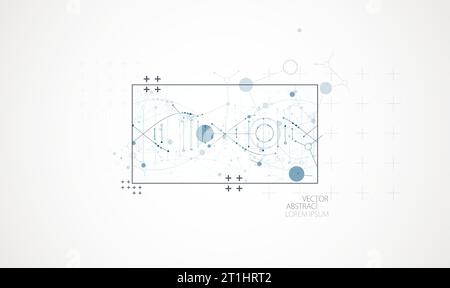 Vorlage, Hintergrundbild oder Banner für Kunstwissenschaften mit DNA-Molekülen. Stock Vektor