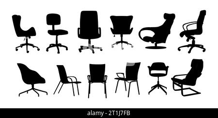 Set aus verschiedenen modernen Bürostühlen. Stock Vektor