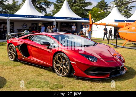 Lamborghini Aventador SVJ LP 770-4, ausgestellt auf der Salon Privé Concours d’Elégance Motorshow im Blenheim Palace. Stockfoto