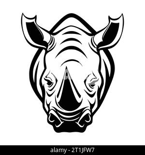 nashorn Säugetier Kopf Illustration für Logo oder Symbol Stock Vektor