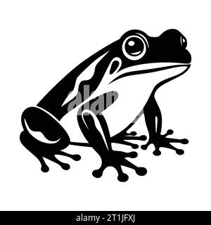 Krötenfrosch Wildtierkopf-Illustration für Logo oder Symbol Stock Vektor