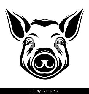 Wildtierkopf-Illustration für Schweinesäuger für Logo oder Symbol Stock Vektor