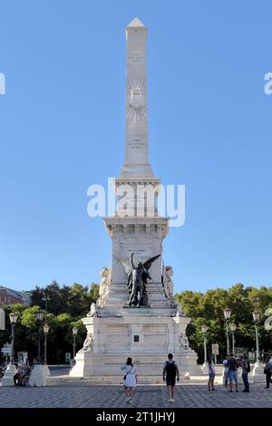 Das Denkmal für die Restauratoren auf dem Platz Restauradores erinnert an den Sieg des portugiesischen Restaurierungskrieges Stockfoto