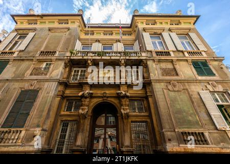 Palazzo Grimaldi della Meridiana, Via Garibaldi (Via Nuova), Genova, Ligurien, Italien. Stockfoto