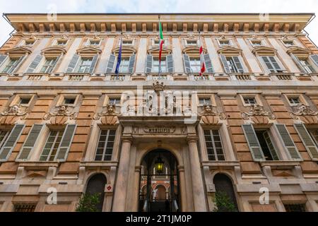 Palazzo Doria-Tursi (palazzo Niccolò Grimaldi), an der Via Giuseppe Garibaldi im historischen Stadtzentrum von Genua, Ligurien, Italien. Seit 1848, Pa Stockfoto