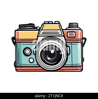 Retro-Fotokamera Vektorgrafik isoliert. Stock Vektor