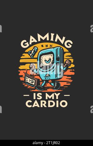 Vector Vintage Gaming T-Shirt Design Stock Vektor