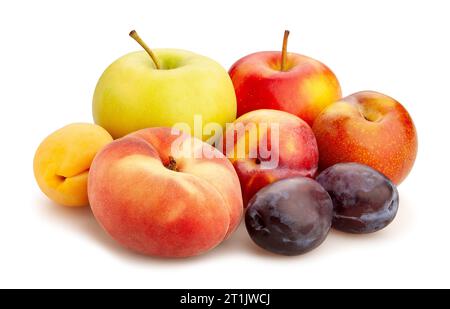 Fruchtmischpfad isoliert auf weiß Stockfoto