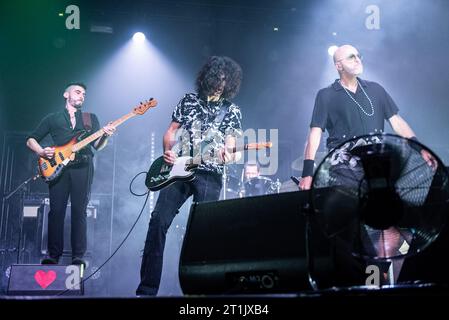 Giacomo Rossetti, Mac (Cesare Petricich) und Pau (Paolo Bruni) aus Negrita Stockfoto