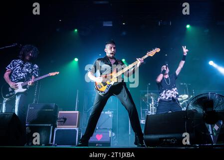 Mac (Cesare Petricich), Giacomo Rossetti und Pau (Paolo Bruni) aus Negrita Stockfoto