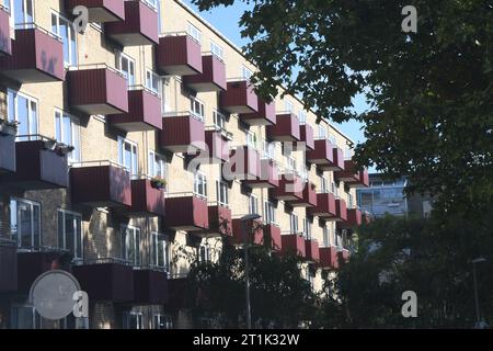 Kopenhagen, Dänemark /14. Oktober. 2023/Dänische Balkone in Kastrup dänische Hauptstadt .. (Photo.Francis Joseph Dean/Dean Pictures) Stockfoto