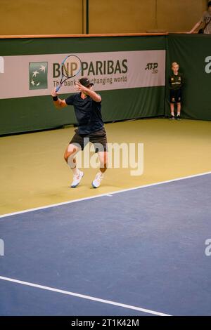 Stockholm, Kungliga tennishallen, Benjamin Hassan gegen Andrea Vavassori. Benjamin Hassan Stockfoto