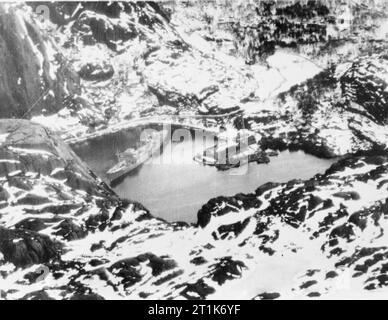 Royal Air Force Coastal Command, 1939-1945. Die deutschen Angebots- und Gefängnis - Schiff Altmark, in Jossing Fjord, Norwegen günstig; durch eine Lockheed Hudson von Nr. 18 Gruppe vor dem Raid von HMS KOSAK am 16. Februar 1940 fotografiert. Stockfoto