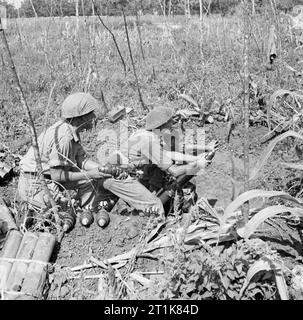 Der Landung der Alliierten in Italien, September 1943 - Reggio, Taranto und Salerno Salerno, 9. September 1943 (Operation Avalanche): Ein britischer Mörser Crew in Aktion. Stockfoto