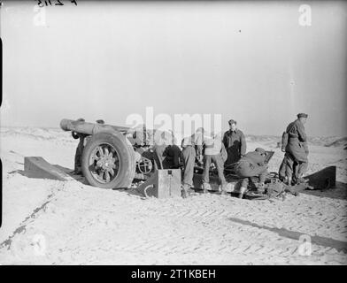 Die britische Armee in Frankreich 1940 8-Zoll haubitze 1. Schwere Regiment in der Nähe von Calais, 12. Januar 1940. Stockfoto