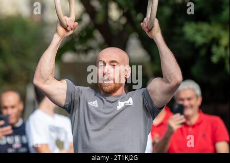 Trient, Italien. Oktober 2023. Jury Chechi (ehemaliger italienischer Turner und Fernsehstar) 2023 Festival dello Sport - Sportfestival, Sportveranstaltungen in Trient, Italien, 14. Oktober 2023 Credit: Independent Photo Agency/Alamy Live News Stockfoto