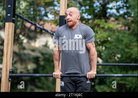 Trient, Italien. Oktober 2023. Jury Chechi (ehemaliger italienischer Turner und Fernsehstar) 2023 Festival dello Sport - Sportfestival, Sportveranstaltungen in Trient, Italien, 14. Oktober 2023 Credit: Independent Photo Agency/Alamy Live News Stockfoto