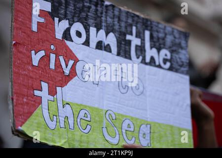 London, Großbritannien. Oktober 2023. Protest in London: Tausende nehmen an einem pro-palästinensischen marsch Teil, während der Krieg zwischen Israel und Hamas eskaliert. Credit: Ian Davidson/Alamy Live News Stockfoto