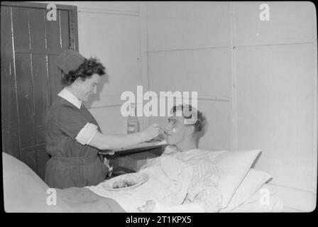 Rehabilitation britischer Soldaten aus der Normandie - die Arbeit des Robert Jones und Dame Agnes Hunt Orthopädischen Krankenhauses, Oswestry, Shropshire, England, Großbritannien, 1944. Stockfoto