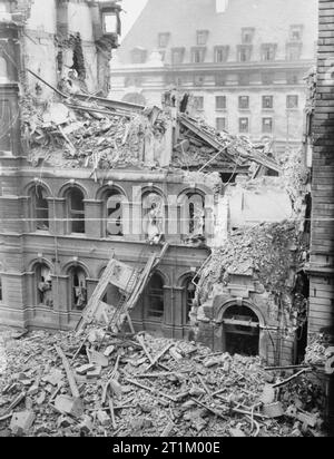 Bombenschäden in London 1939 - 1945 St Thomas's Hospital in Lambeth, die unbedingt einen Luftangriff im September 1940 beschädigt wurde. Stockfoto