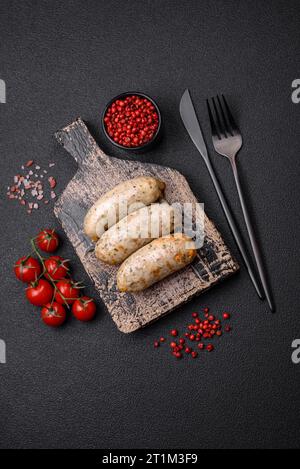 Würstchen pflanzliches Protein Seitan fleischlos Soja Weizen klassischer Geschmack vegetarischer oder veganer Snack auf dem Tisch gesunde Mahlzeit Snack Stockfoto