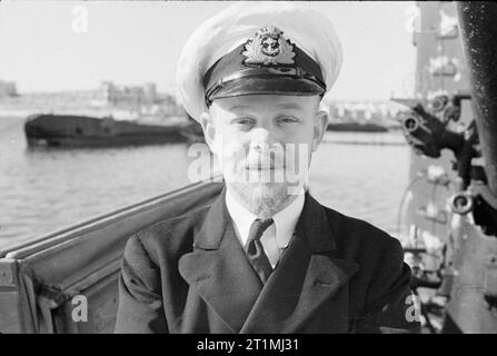 U-Boote und U-Boot Offiziere. 26. und 27. Januar, Malta Submarine Base. Lieut. C H Hammer, RN, Navigator, P 45. Stockfoto