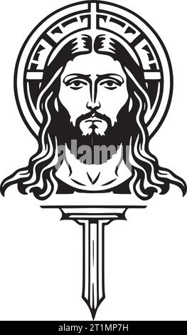 Super schöne Vektorkunst des Heiligen Christus-Emblems Stock Vektor