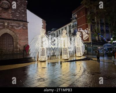 Madeira, Funchal City über Weihnachten und Lichter Sightseeing Stockfoto