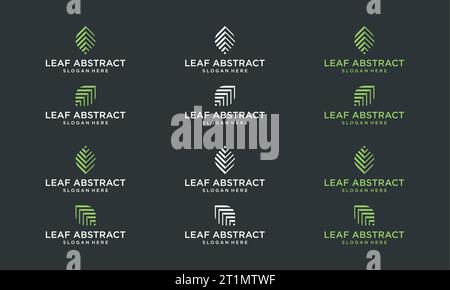 Sammlung abstrakter Blattformen mit geometrischer Vektor-Illustration des Wachstums. Symbol , Symbol, kreativ. Stock Vektor